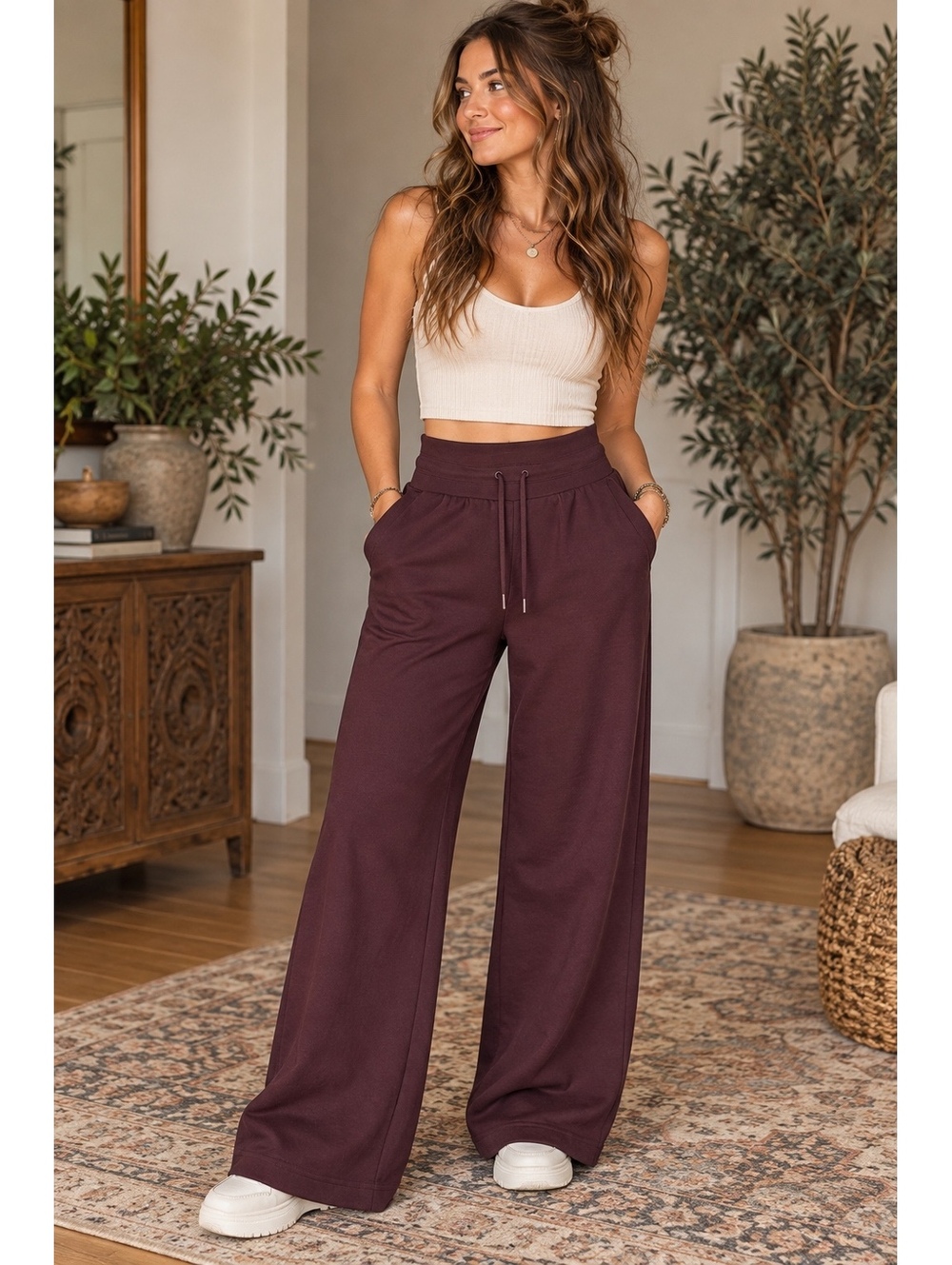 Old Navy Active Dynamic Fleece Wide Leg Pants L Tall NWT